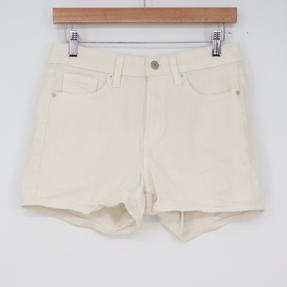 Old Navy Shorts Womens 4 O.G. Straight Off-White High-Rise Denim Excellent